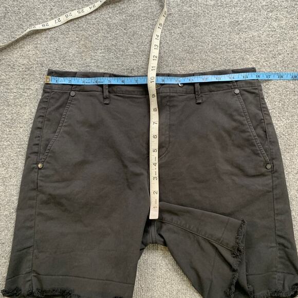 Rag & Bone Shorts Womens 26 Faded Black Cotton Blend Raw Hem Flat Front Pockets - Picture 4 of 11